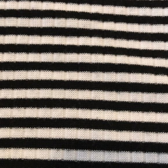 Topshop Stripe Mock-Neck Fit and Flare - Picture 2 of 6